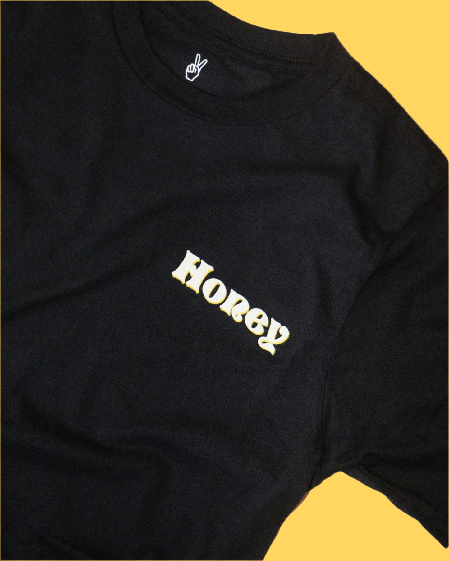 Honey Layered Font Tee - Black (UNISEX FIT)