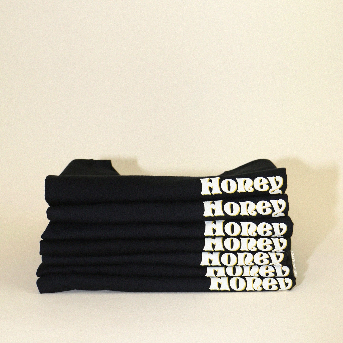 Honey Layered Font Tee - Black UNISEX FIT