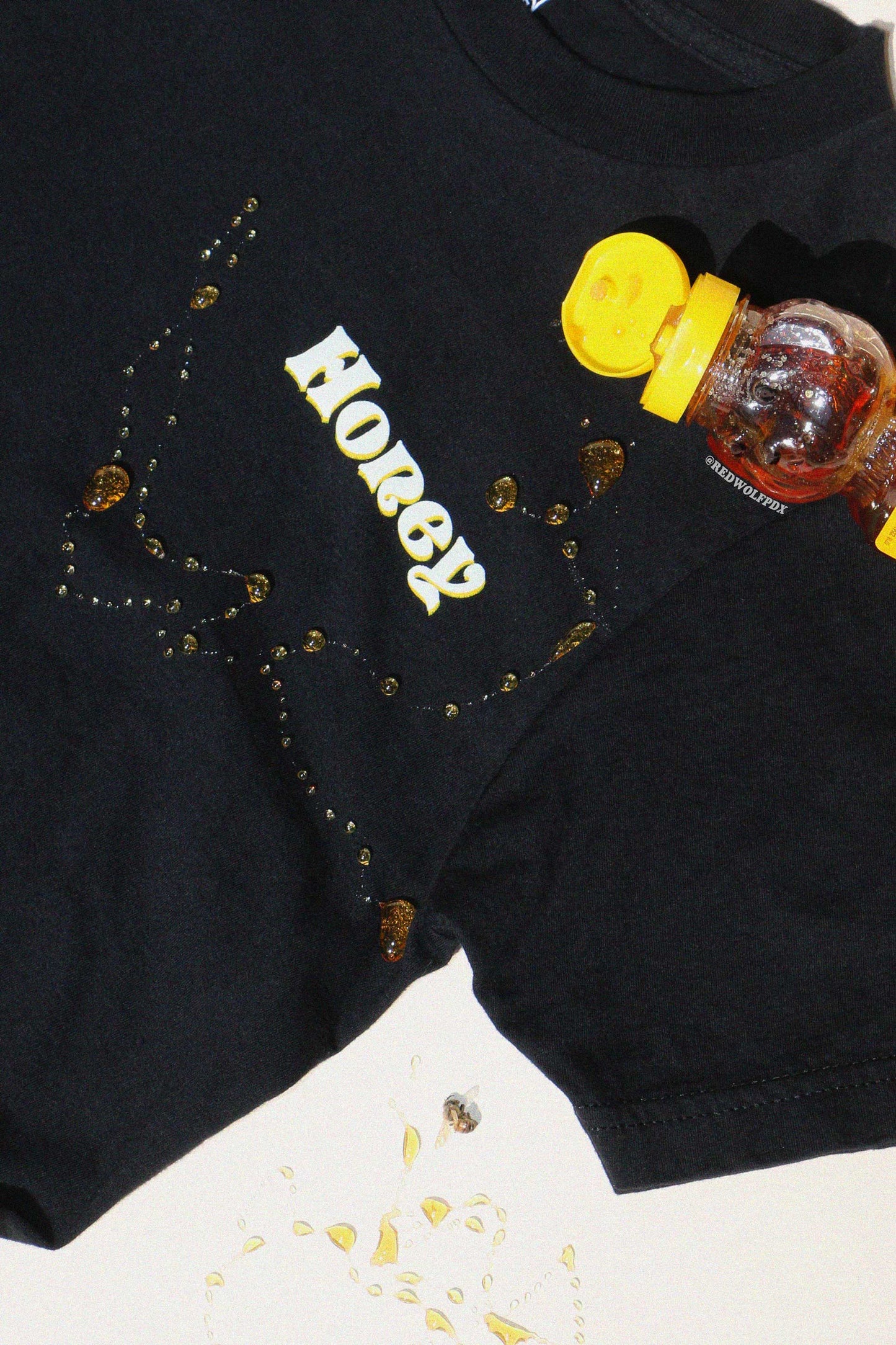 Honey Layered Font Tee - Black (UNISEX FIT)