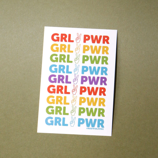 Girl Power Rainbow Sticker