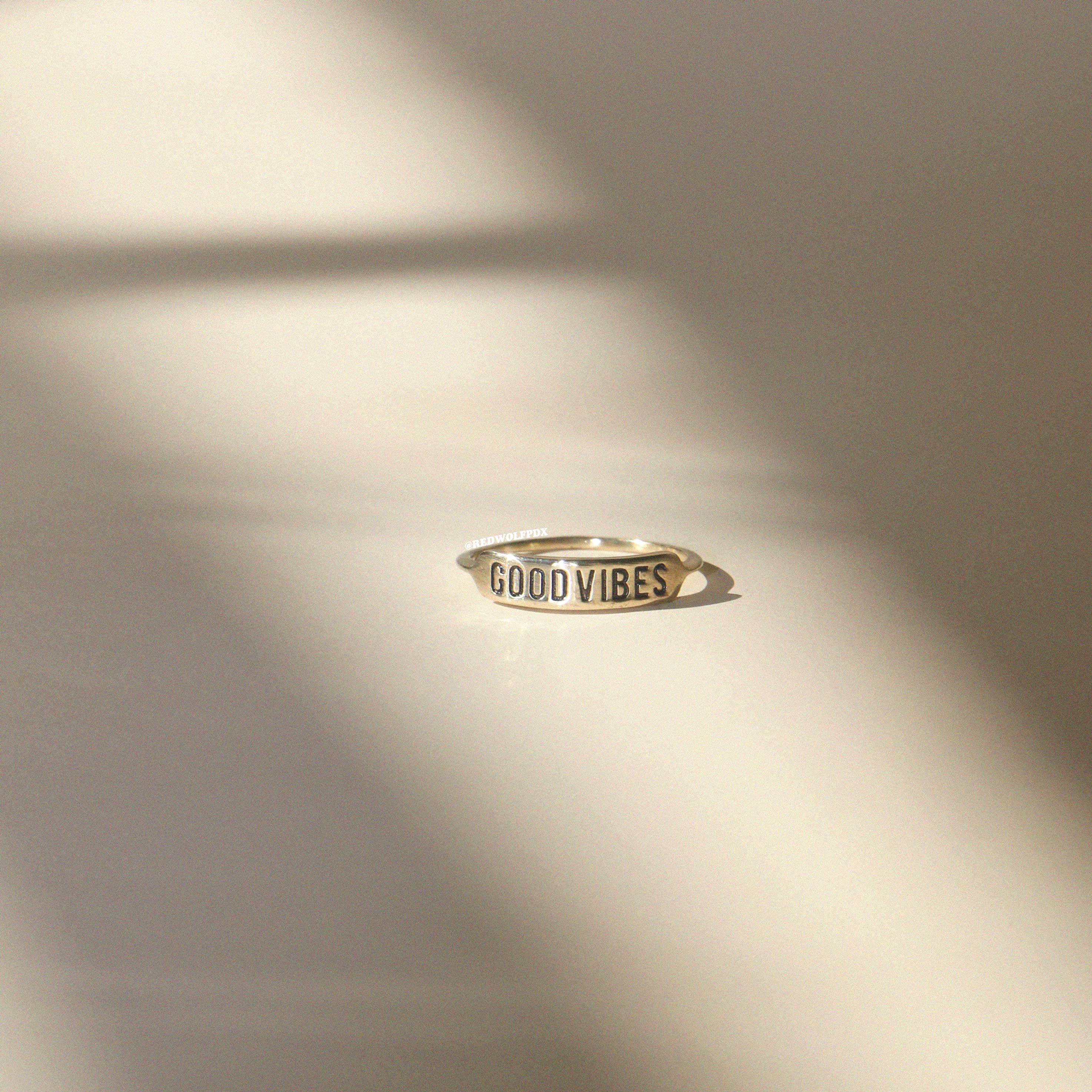 GOOD VIBES ENGRAVED RING