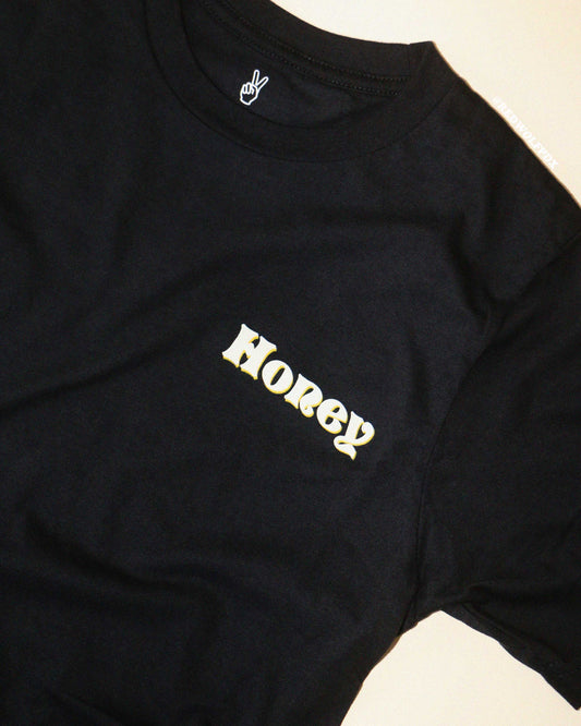 Honey Layered Font Tee - Black (UNISEX FIT)