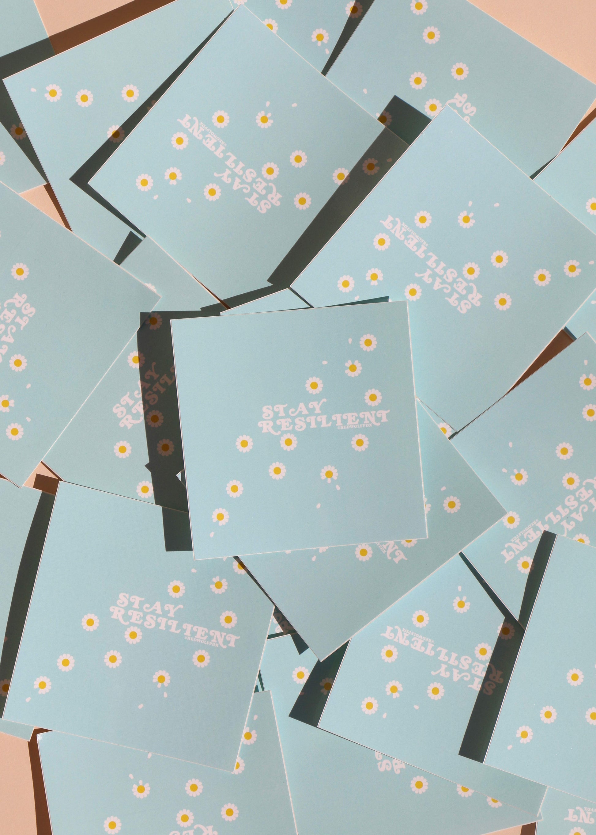 Stay Resilient Vintage Inspired Daisies Sticker - REDWOLF