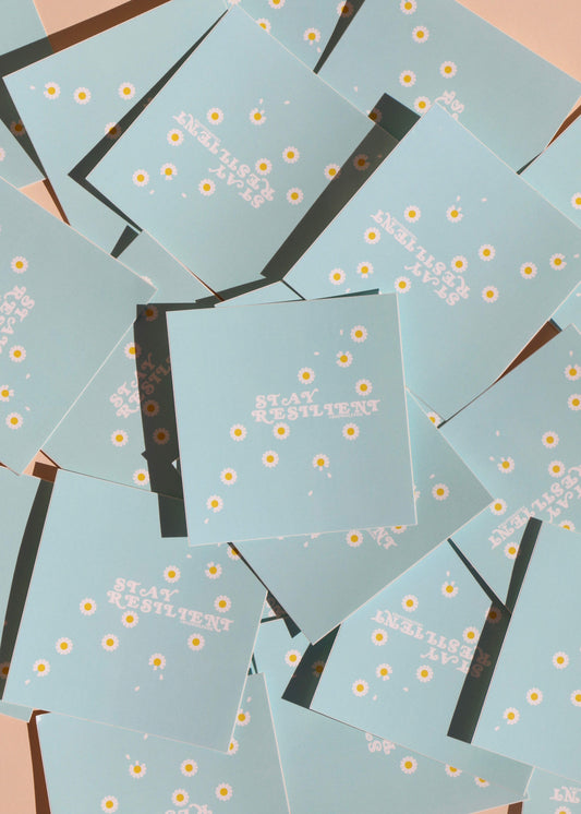 Stay Resilient Vintage Inspired Daisies Sticker - REDWOLF