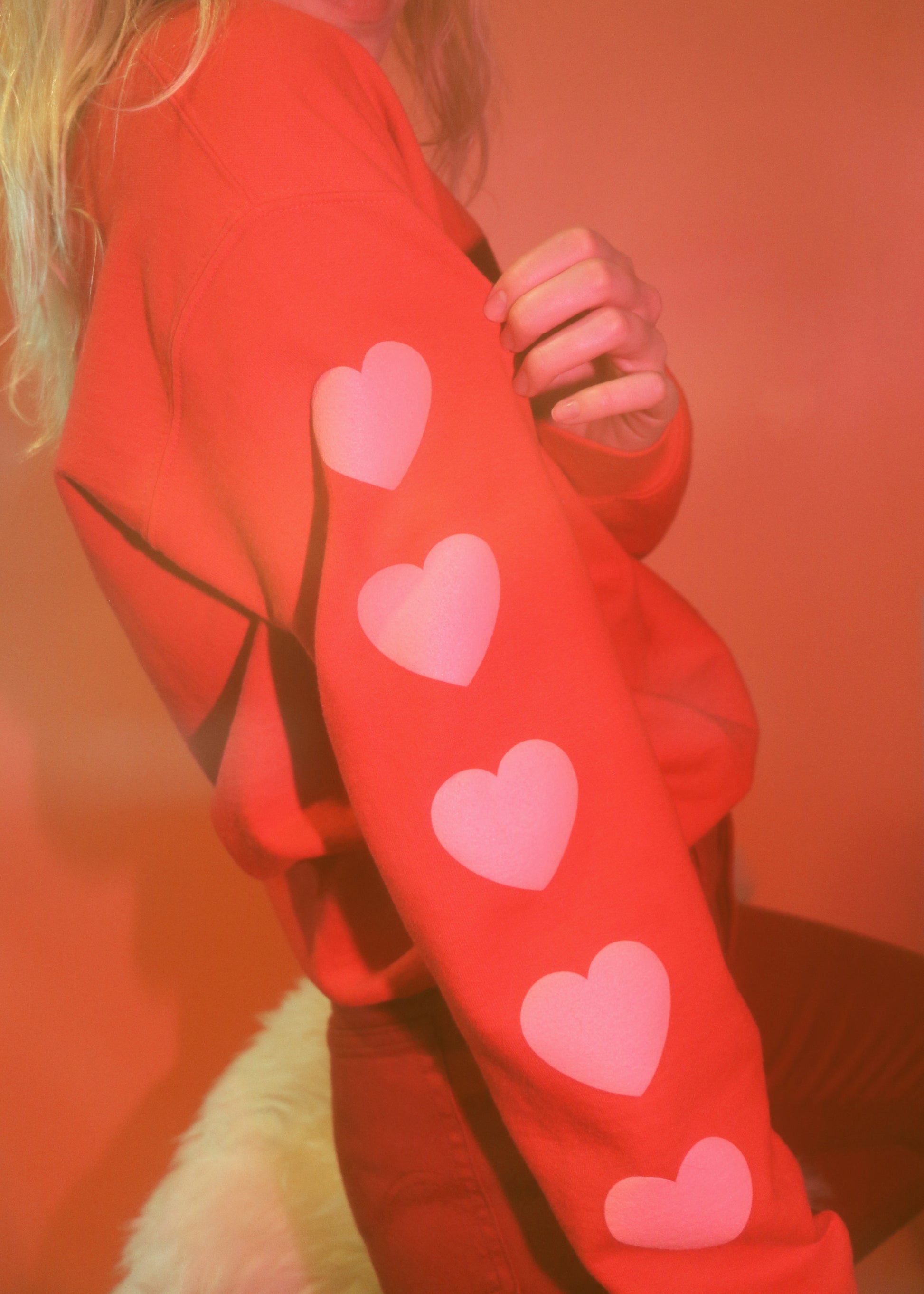  sweatshirt - Heart Sleeve Sweatshirt - REDWOLF