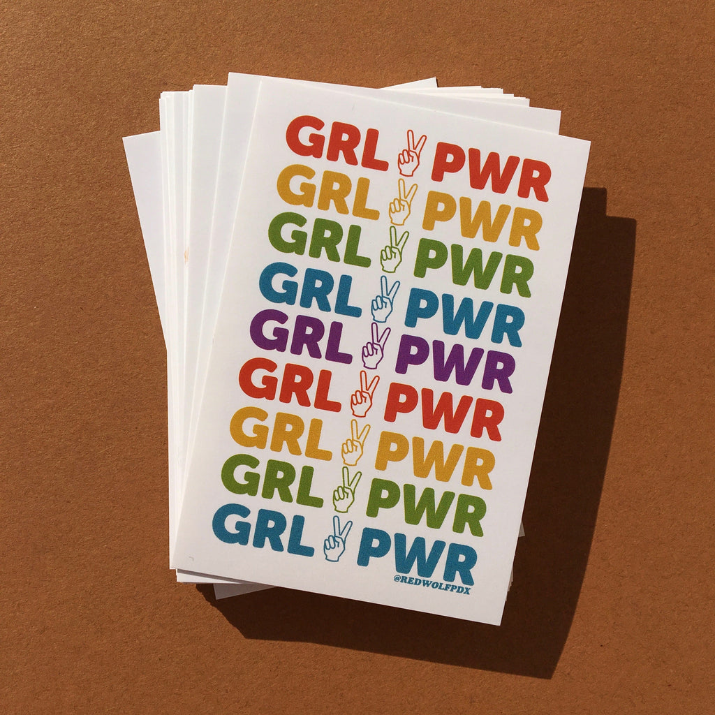 girl power rainbow sticker - 5