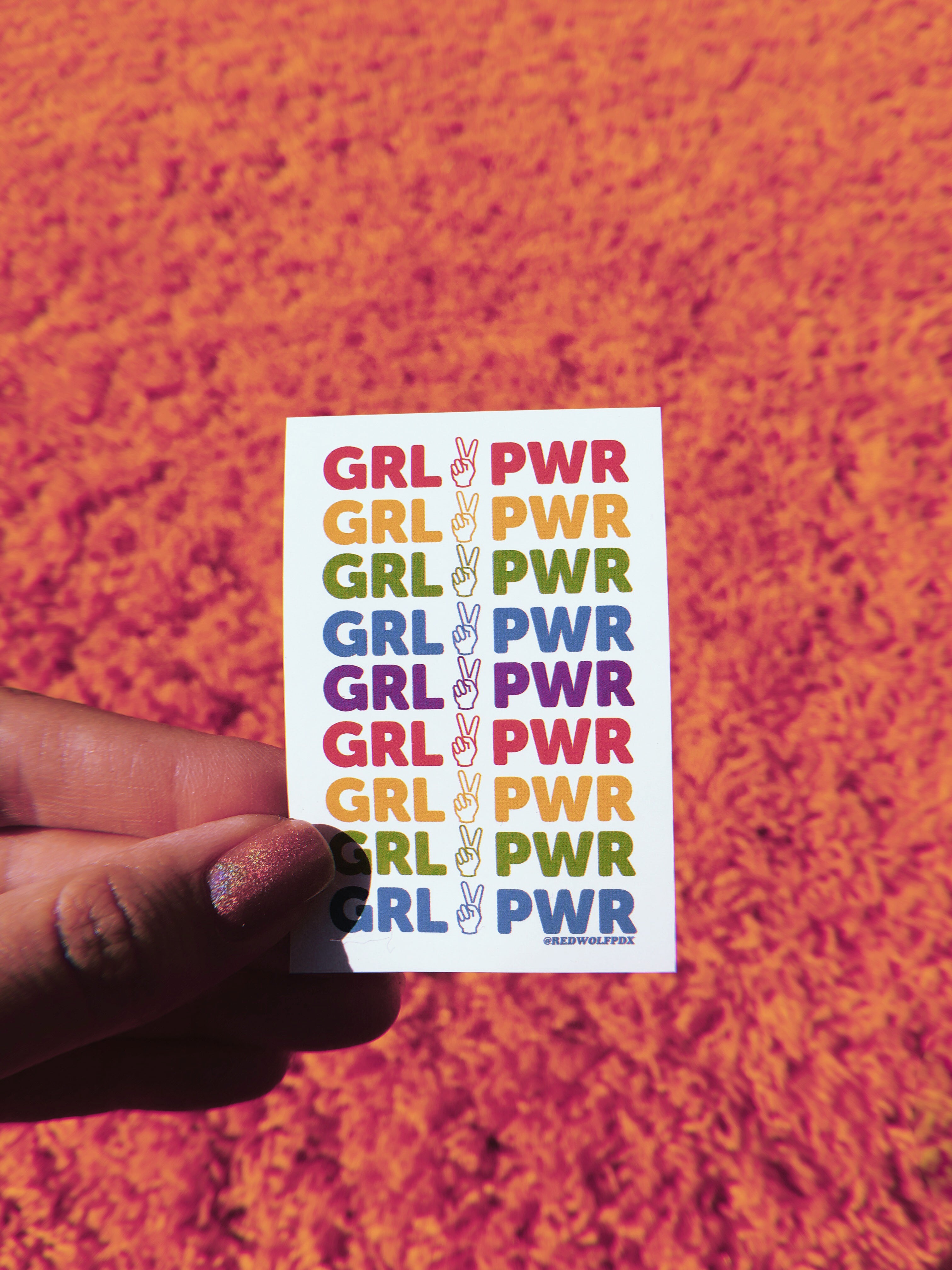 girl power rainbow sticker - 1