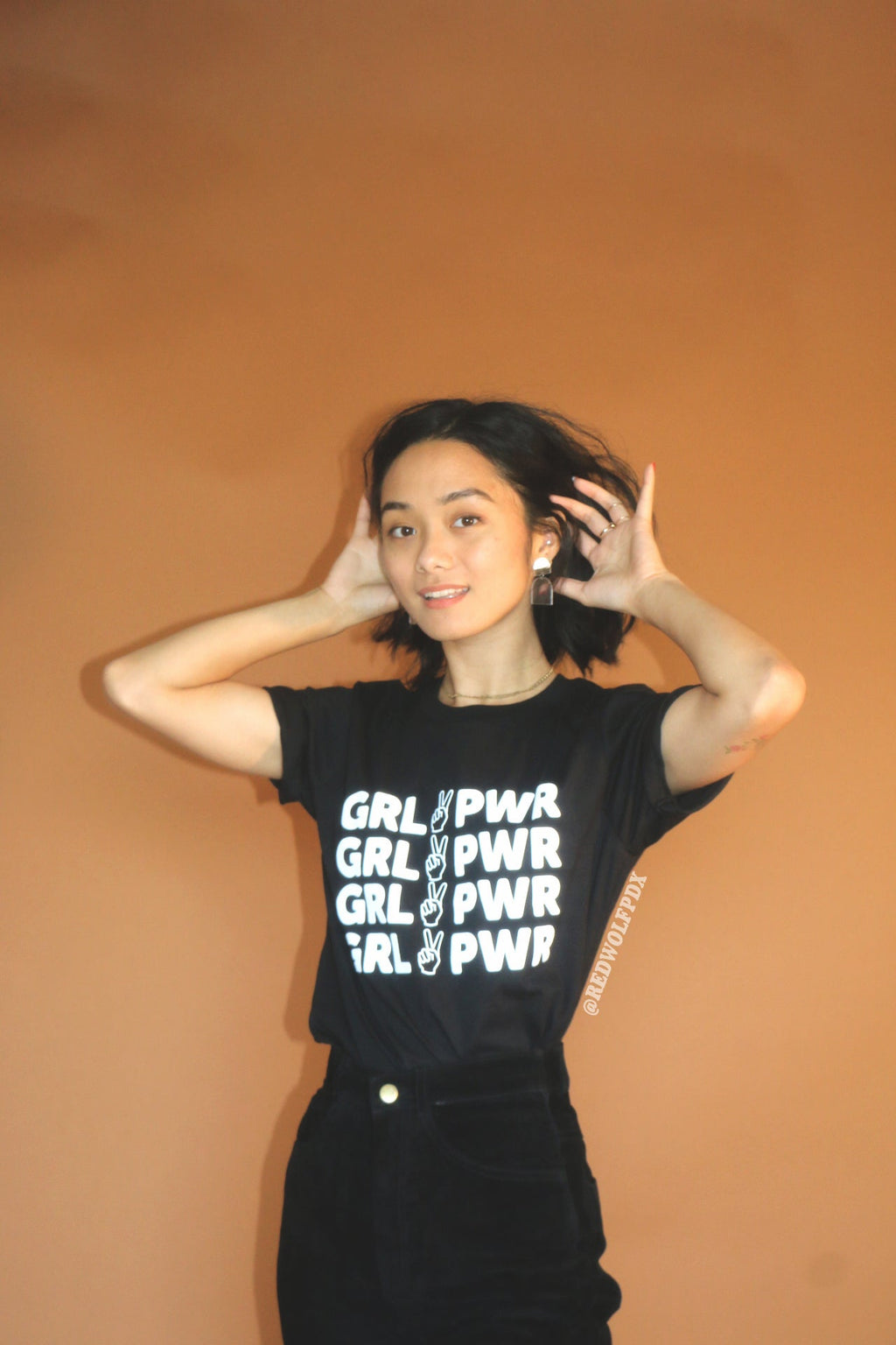 girl power tee black - 1