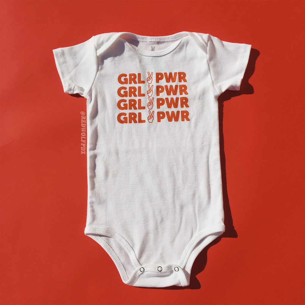 grl pwr baby onesie - 2