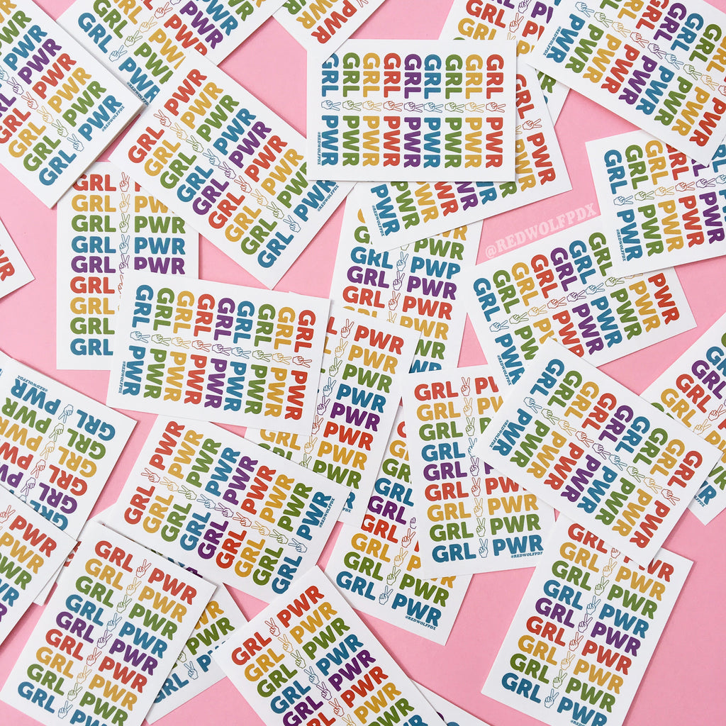 girl power rainbow sticker - 3